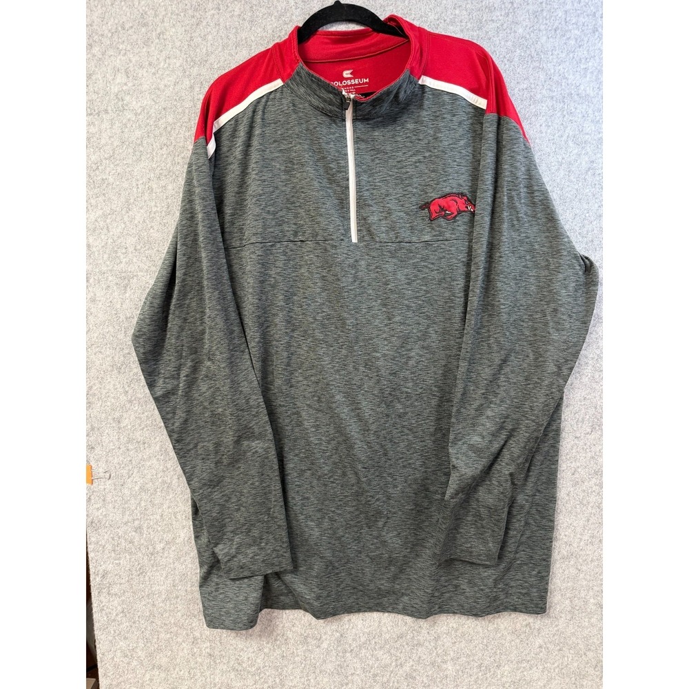 Colosseum Arkansas‎ Razorbacks 1/4 Zip Pullover Men's Size 2XT